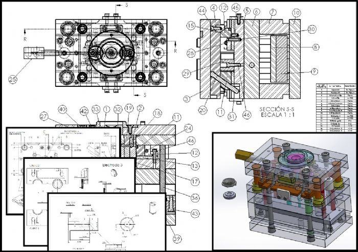 Servicio de Diseño de moldes de inyección - Asignada por el cliente