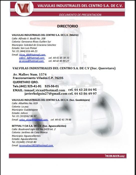 TUBERIA VALVULAS CONEXIONES - WALWORTH 