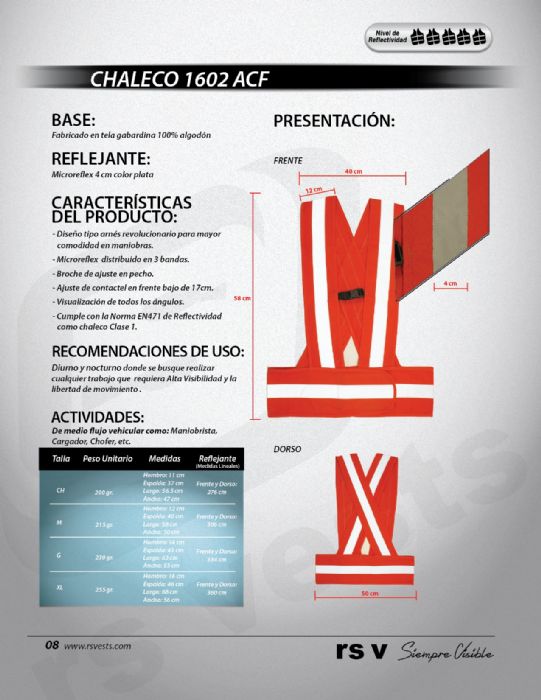 CHALECO REFLEJANTE 1602 ACF - RsV