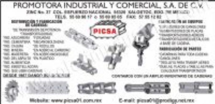 CADENAS TRANSPORTADORAS - PROMOTORA INDUSTRIAL Y COMERCIAL