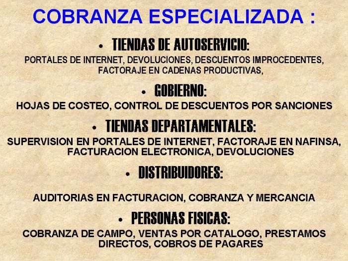 SERVICIOS PROFESIONALES EN COBRANZA - 