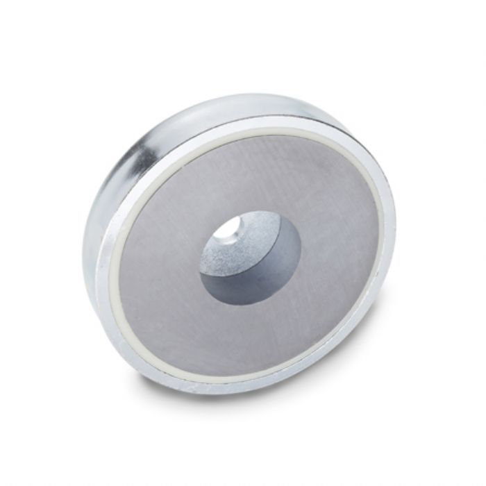  Imanes de retención con forma de disco, con orificio - JW Winco