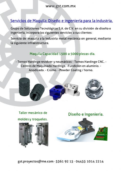os de Maquila, Diseño e Ingeniería para la Industria metal mecánica - 