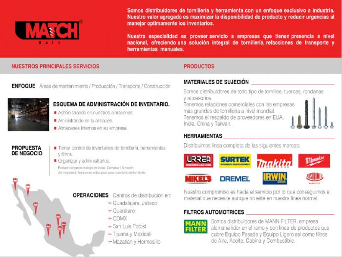 TORNILLOS Y SISTEMAS DE SUJECION - MATCHBOLT DE MEXICO