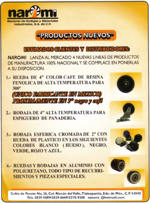 Ruedas y rodajas - NAROMI