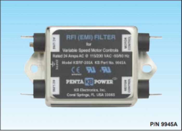 KBRF-200A Filtro de línea de CA aprobado por CE para controles SCR (Clase A) - KB Electronics