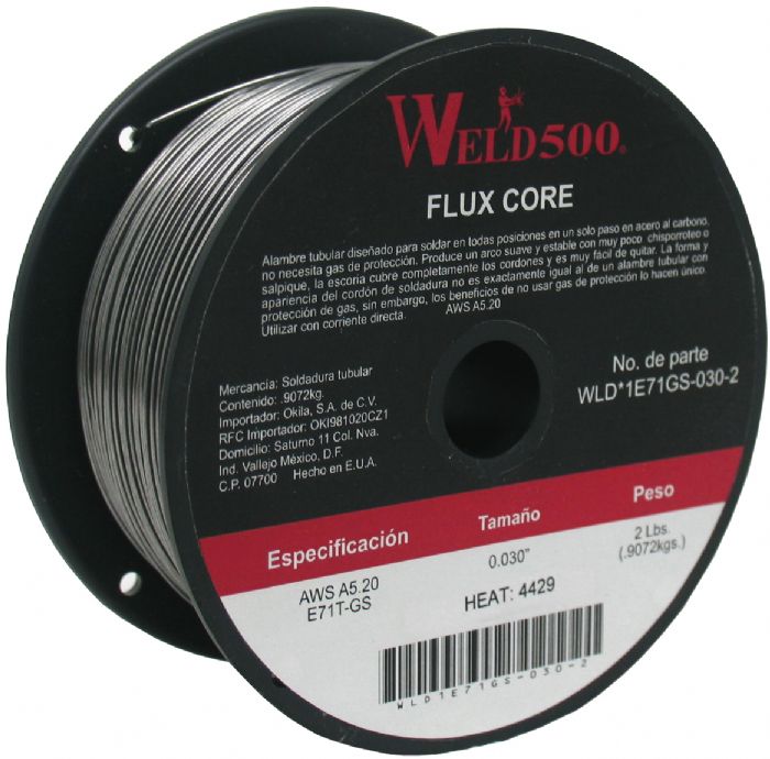 ALAMBRE TUBULAR PARA ACERO AL CARBONO SIN GAS DE PROTECCIÓN - Weld500