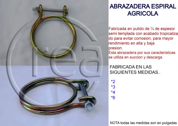 Abrazadera Espiral Para Manguera Agricola - Crea
