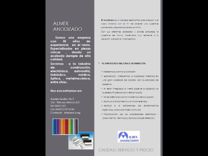 Anodizado de aluminio - ALMEX ANODIZADO