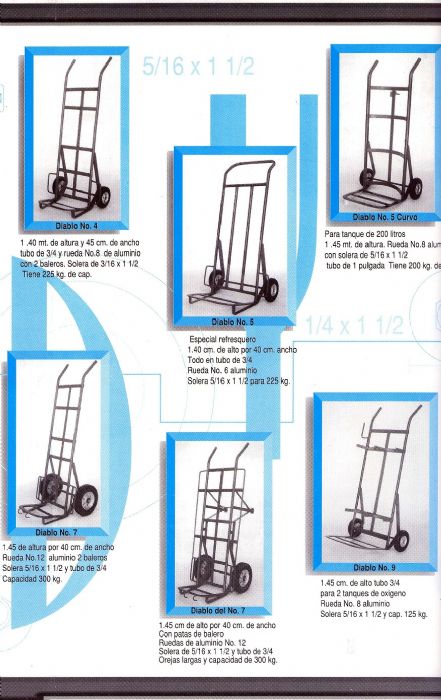 diablos de carga - ruedas diablos y plataformas