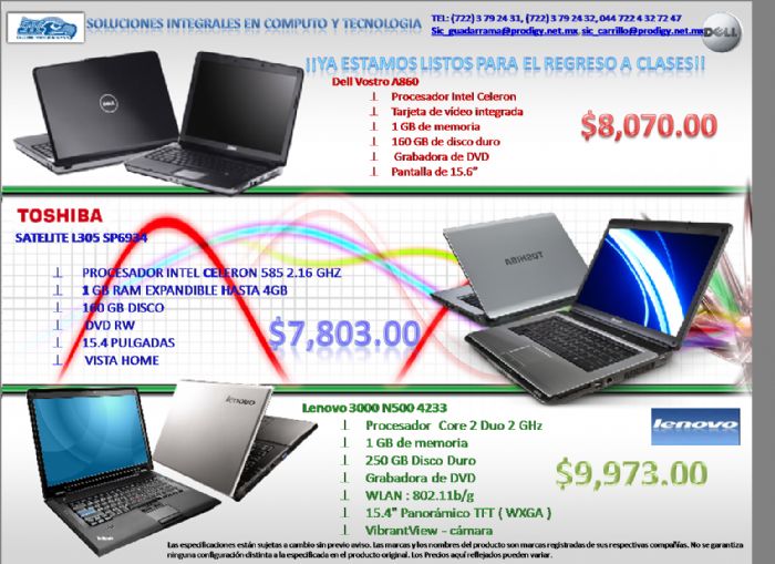 notebook - dell, toshiba, lenovo
