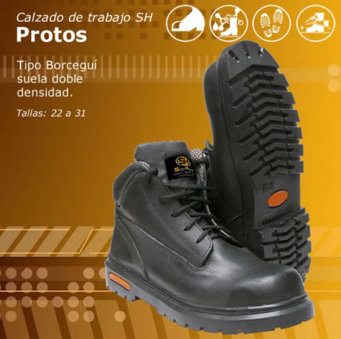 Calzado de trabajo Modelo:Protos Tipo Borceguí, Celaste o acero y suela  doble densidad Imagen - Boletin Industrial