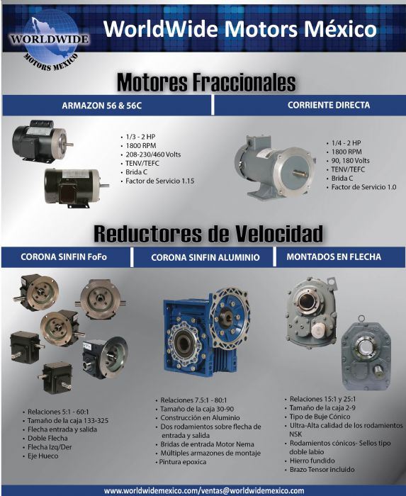 Reductores Corona y sinfín - Worldwide Electric