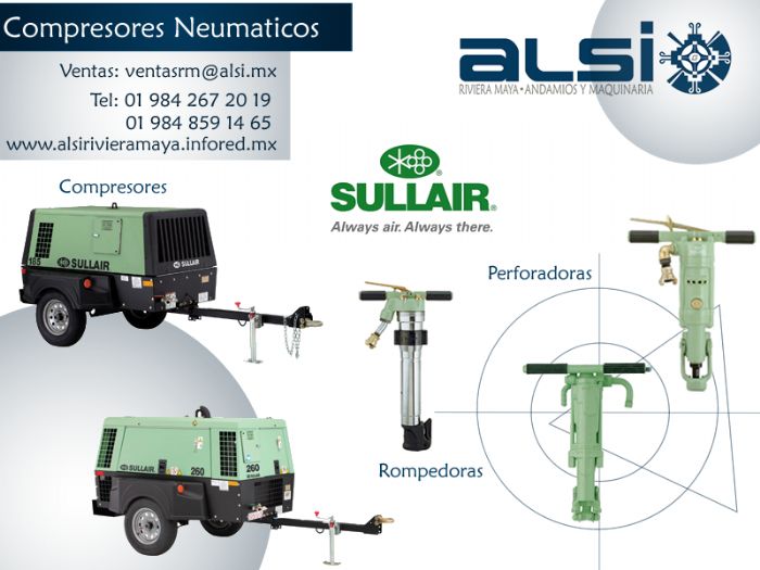 VENTA DE COMPRESOR NEUMATICO 185 PSI - Sullair