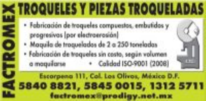 Piezas Troqueladas - FACTROMEX