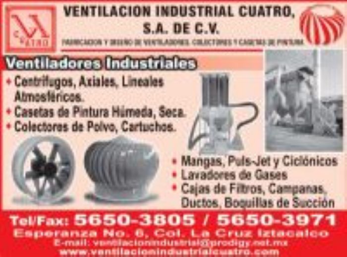 Campanas Industriales - VENTILACION INDUSTRIAL CUATRO