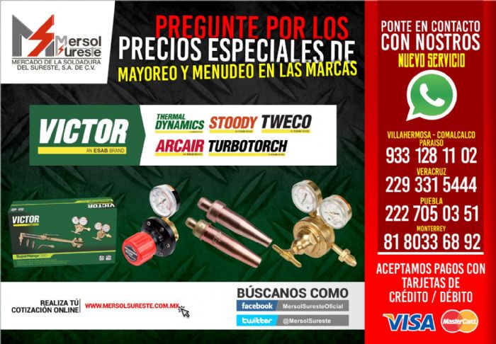 EQUIPOS DE OXICORTE Y CONSUMIBLES - VICTOR TECHNOLOGIES